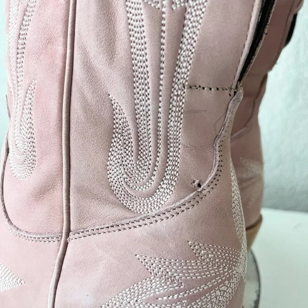 Lane LEXINGTON Over the Knee Pink Cowboy Boots Western Cowgirl Snip Toe Tall 6.5